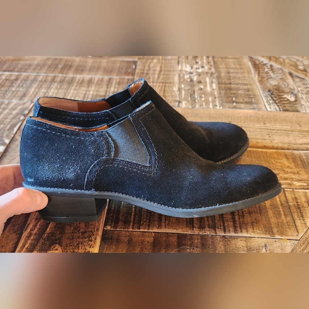 Franco Sarto Black Suede Booties Size 6.5 - Picture 10 of 11